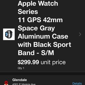 Apple Smartwatch 11 GPS 42mm- Gray and Black